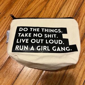 Canvas Pouch with Bold Text